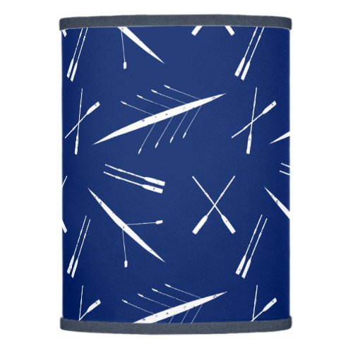 Rowing Boats and Oars Navy Blue and White Pattern Lamp Shade