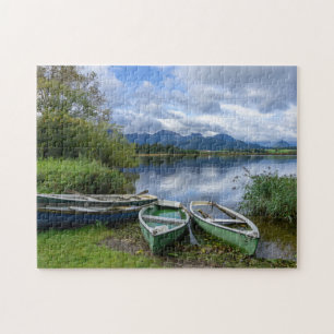 Rowing boats at the lake - Allgäu Jigsaw Puzzle