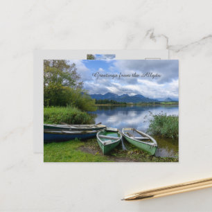 Rowing boats at the lake - Allgäu Postcard