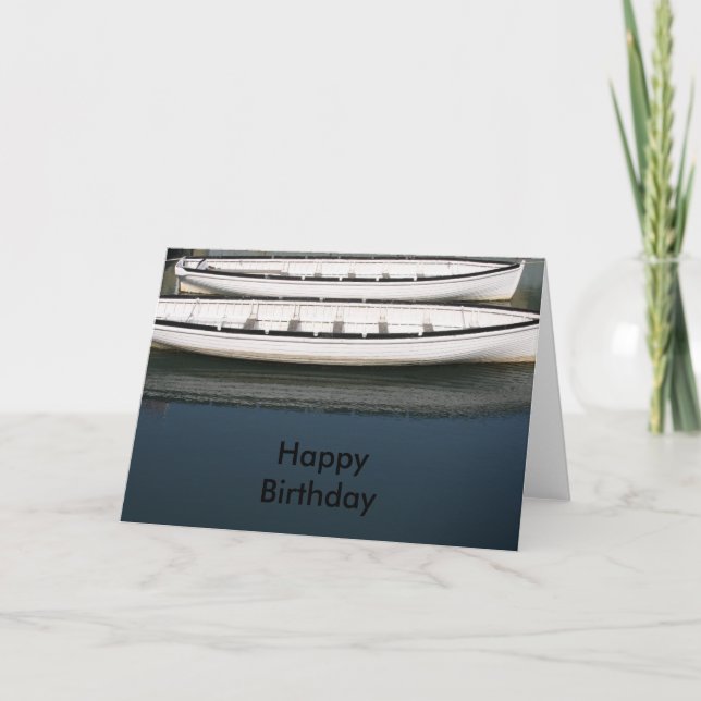 Rowing Boats  Happy Birthday Card (Front)