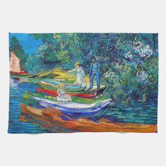 Rowing Boats on the Banks of the Oise Kitchen Towel