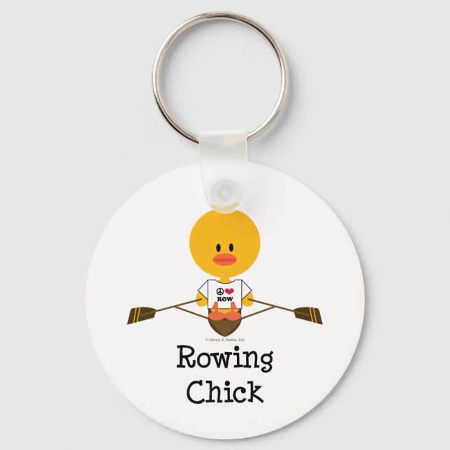 Rowing Chick Keychain (Front)