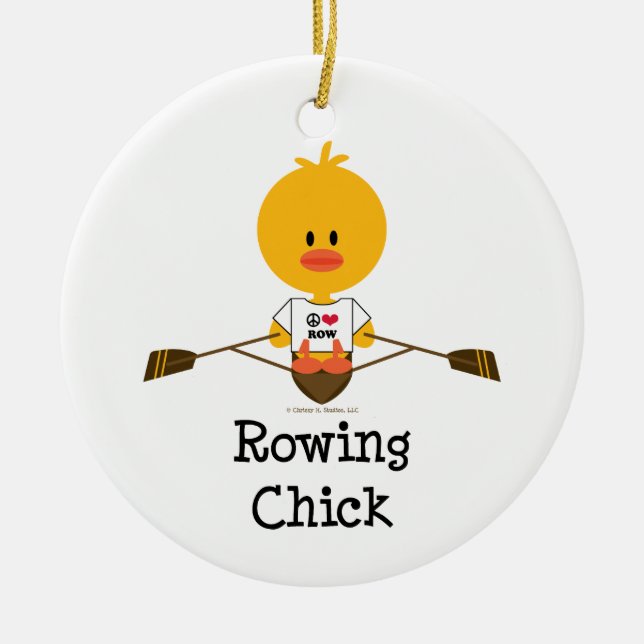 Rowing Chick Ornament (Front)