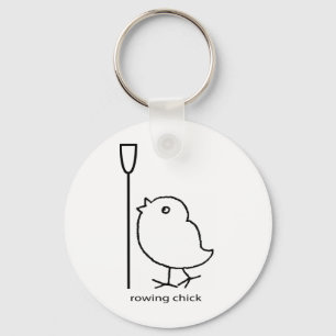Rowing chick, rowing apparel for women who row keychain