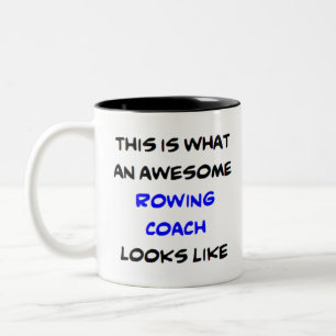 rowing coach, awesome Two-Tone coffee mug