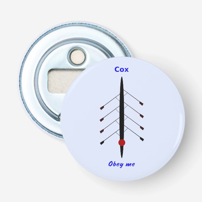 Rowing cox obey me blue bottle opener (Front)