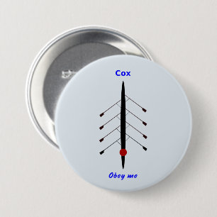 Rowing cox obey me pinback button