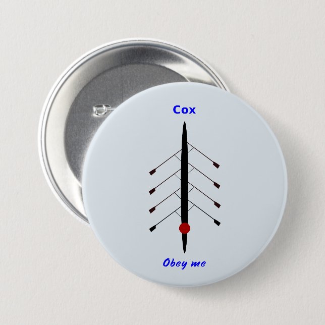 Rowing cox obey me pinback button (Front & Back)