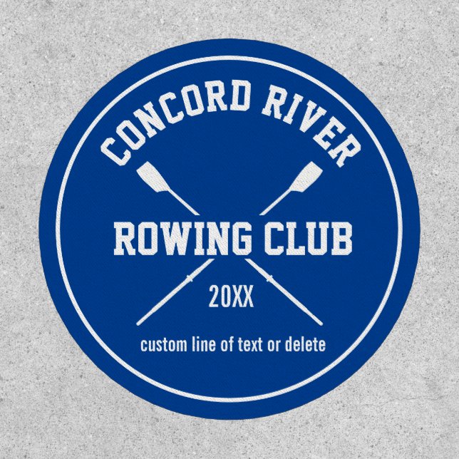Rowing Crew Club Your Team Color Text Custom Patch (Front)