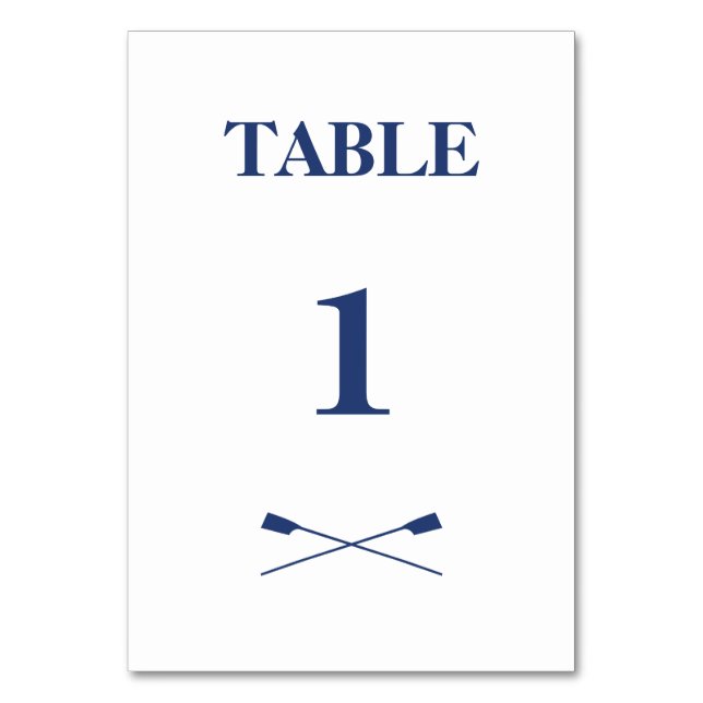 Rowing crossed oars navy initials table number (Front)