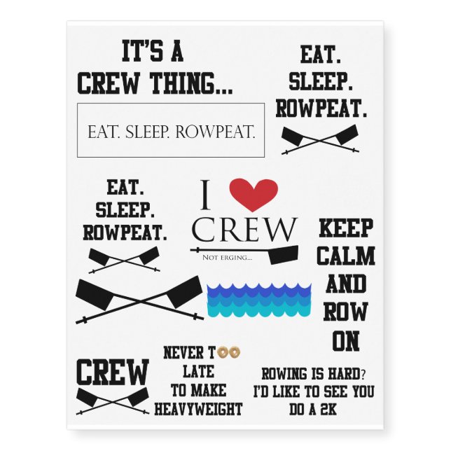 Rowing daily Tattoo Stickers (Front)