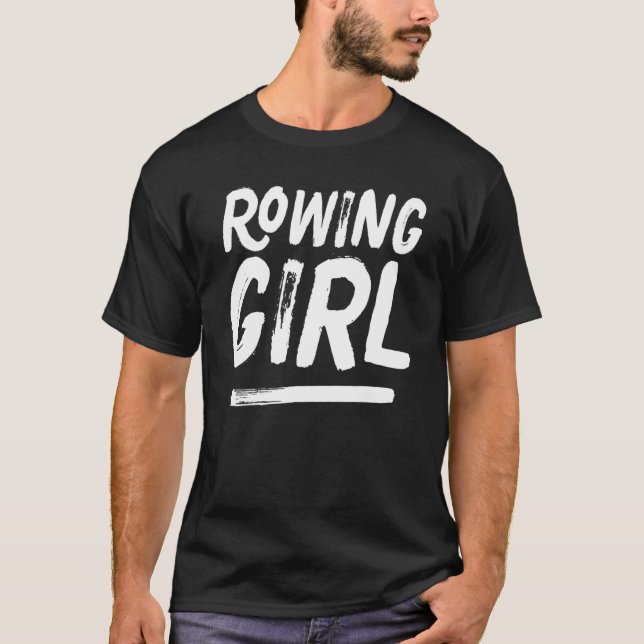 Rowing Girl Distressed Sports T-Shirt (Front)