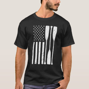 Rowing Men Women Us America Flag Coxswain Row Crew T-Shirt