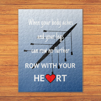 Rowing Motivational Quote Blue Jigsaw Puzzle by RowingbyJules at Zazzle