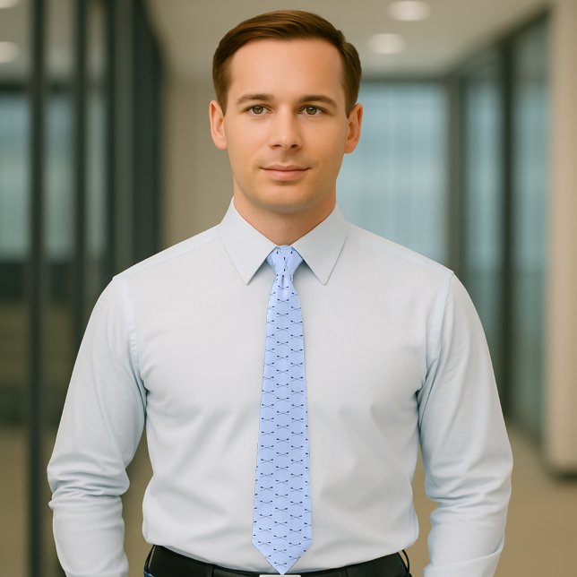 Rowing oars pattern blue neck tie (Creator Uploaded)