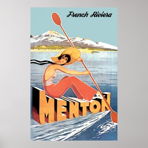 Rowing on Menton Poster
