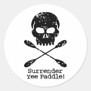 Rowing Pirate Classic Round Sticker