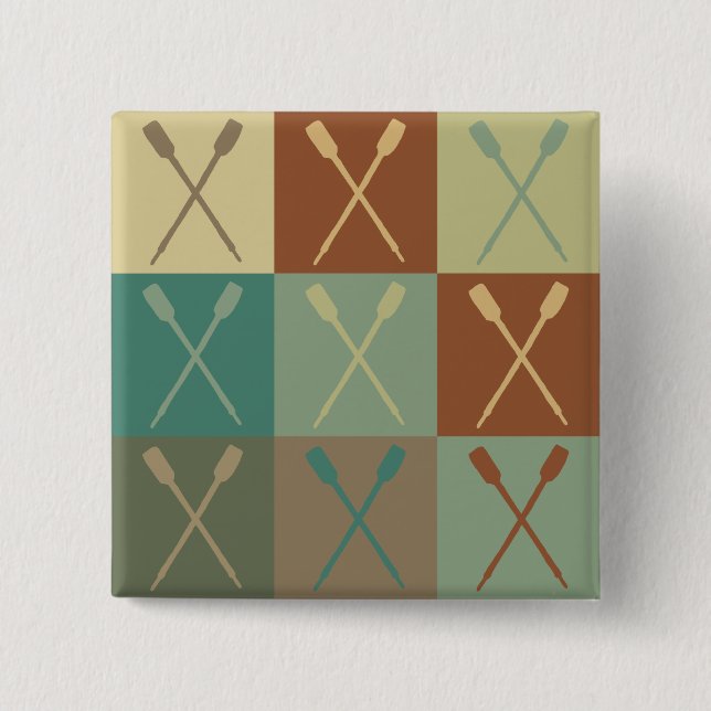 Rowing Pop Art Button (Front)