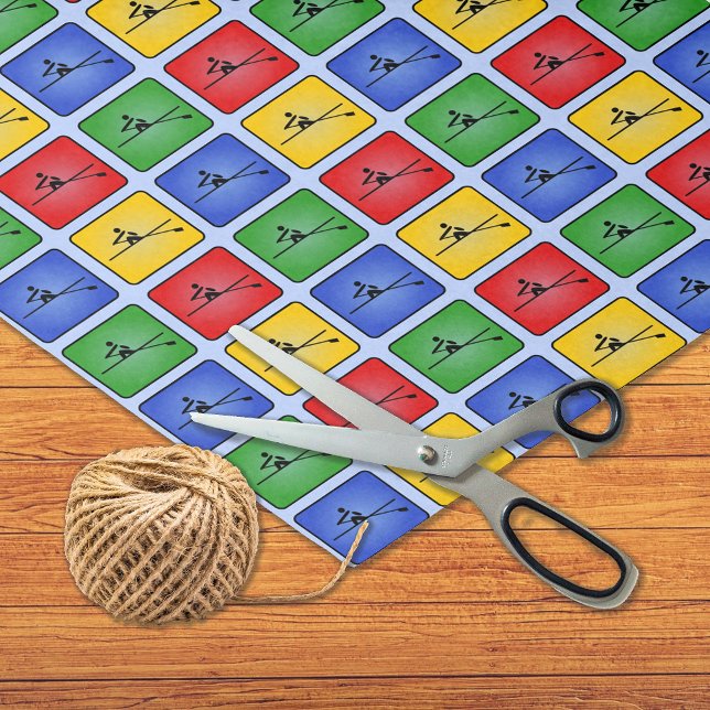 Rowing primary colors sports patterned tissue paper (Creator Uploaded)