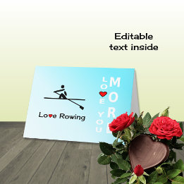 Rowing romantic love and Valentine Holiday Card
