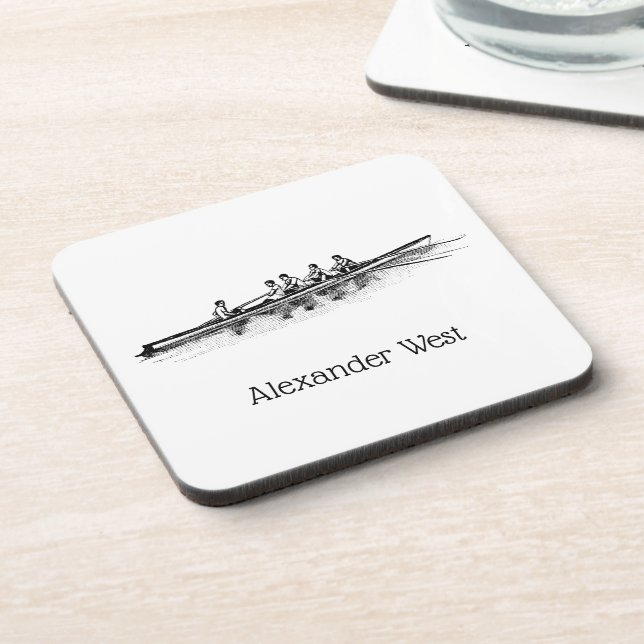 Rowing Rowers Crew Team Water Sports Beverage Coaster (Left Side)