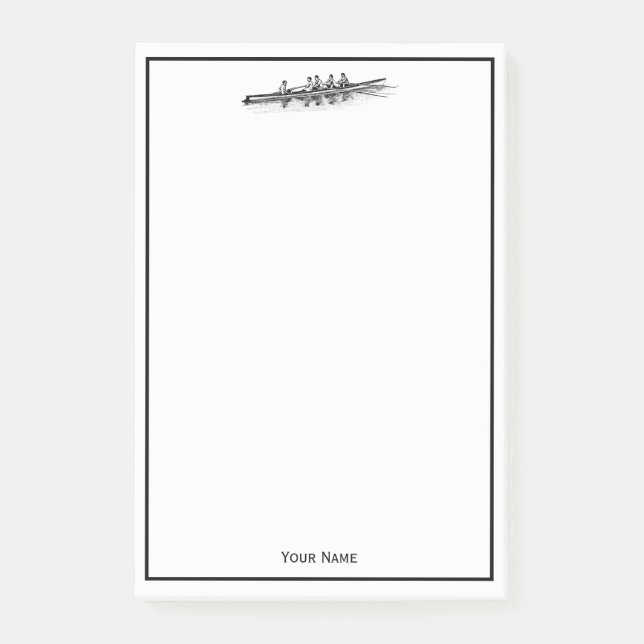 Rowing Rowers Crew Team Water Sports Black Post-it Notes (Front)
