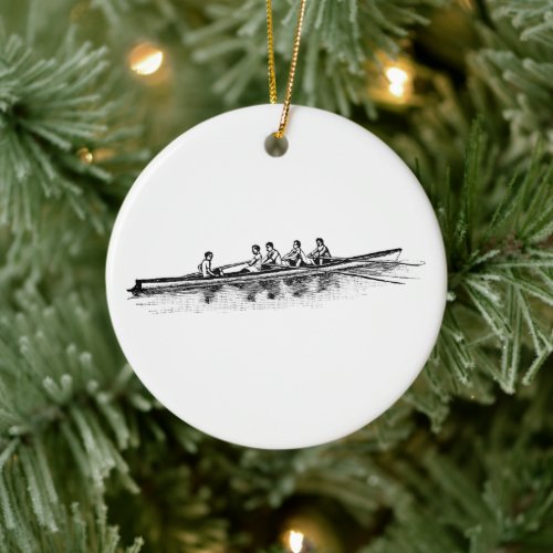 Rowing Rowers Crew Team Water Sports Ceramic Ornament