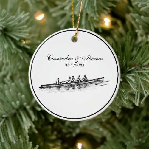 Rowing Rowers Crew Team Water Sports Ceramic Ornament