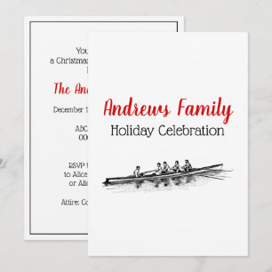 Rowing Rowers Crew Team Water Sports Invitation
