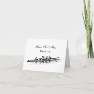 Rowing Rowers Crew Team Water Sports Letterpress Thank You Card