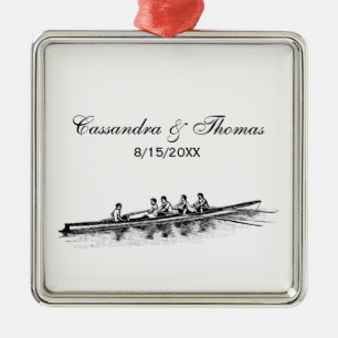 Rowing Rowers Crew Team Water Sports Metal Ornament