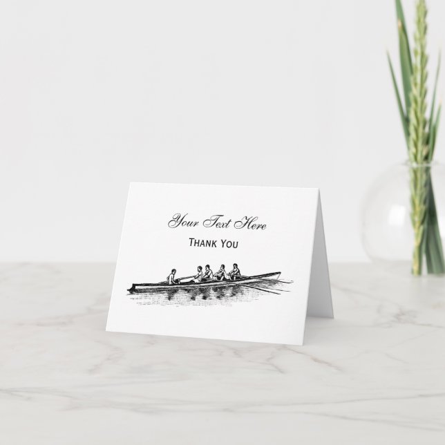 Rowing Rowers Crew Team Water Sports Thank You Card (Front)