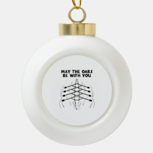 Rowing Rowing Boat Ceramic Ball Christmas Ornament