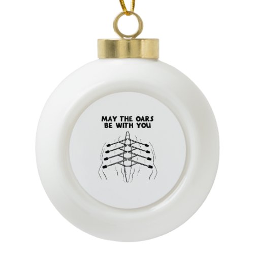 Rowing Rowing Boat Ceramic Ball Christmas Ornament