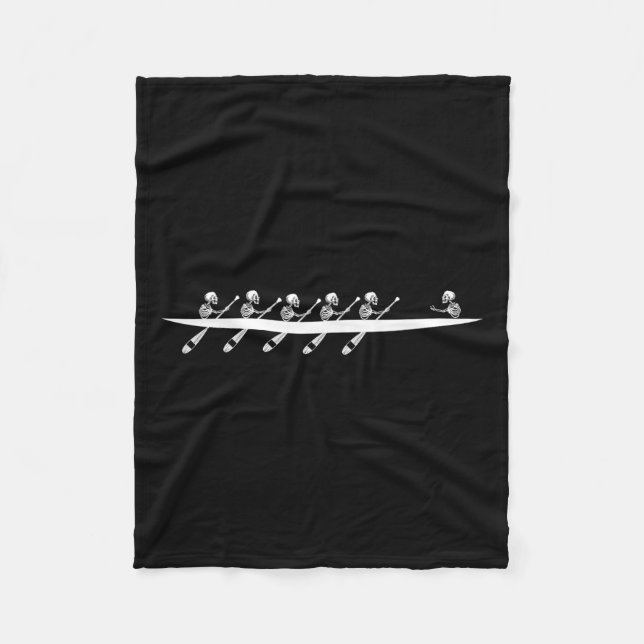 Rowing Skeleton Row Boats Paddle Coxswain Hallowee Fleece Blanket (Front)