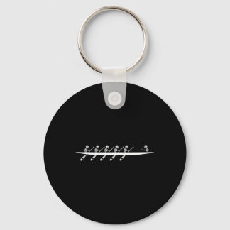 Rowing Skeleton Row Boats Paddle Coxswain Hallowee Keychain