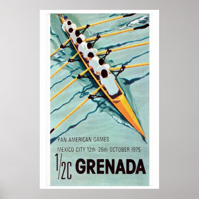 Rowing Team Matchbox Art Print, Lithuanian Vintage Poster (Front)