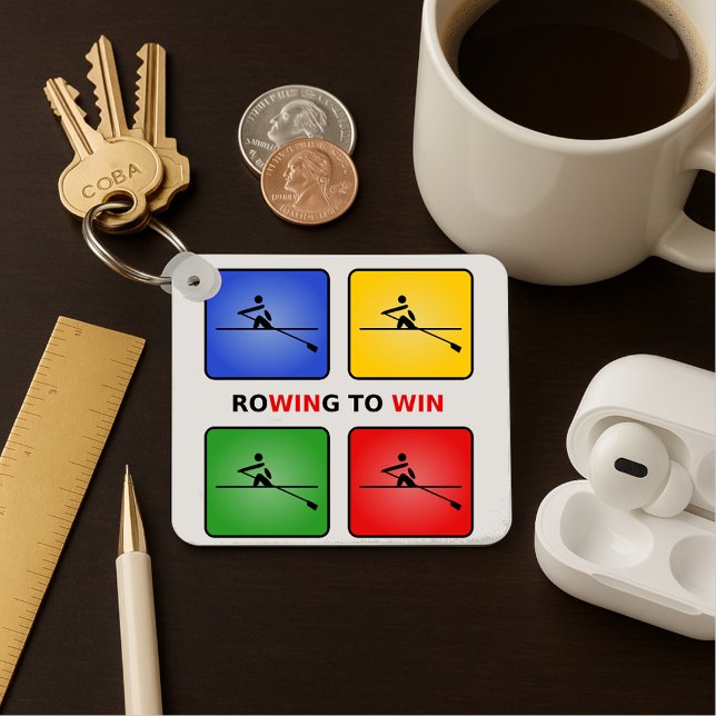 Rowing to win four colors crew keychain (Creator Uploaded)