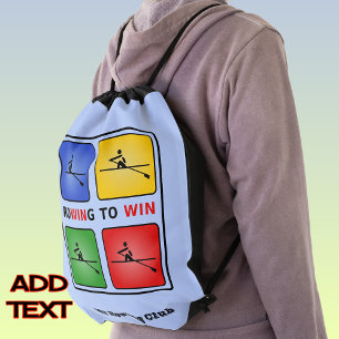 Rowing to win four colors sports drawstring bag