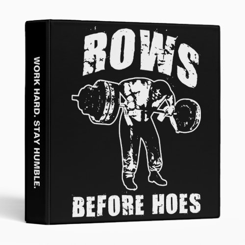 Rows Before Hoes _ Funny Barbell Row Workout Binder