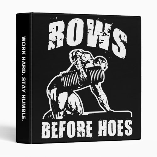 Rows Before Hoes _ Funny Dumbbell Row Workout Binder