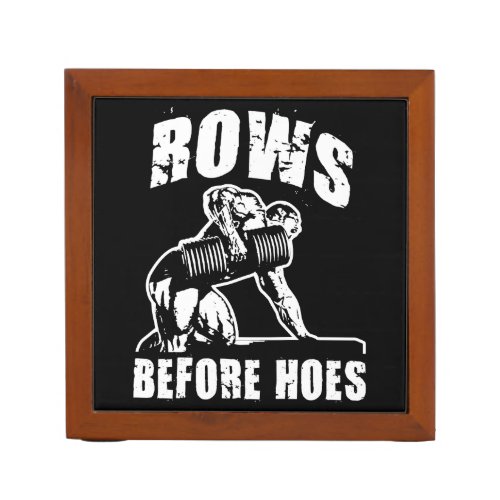 Rows Before Hoes _ Funny Dumbbell Row Workout Pencil Holder