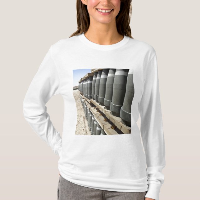 Rows of ammunition are stacked and prepped T-Shirt (Front)