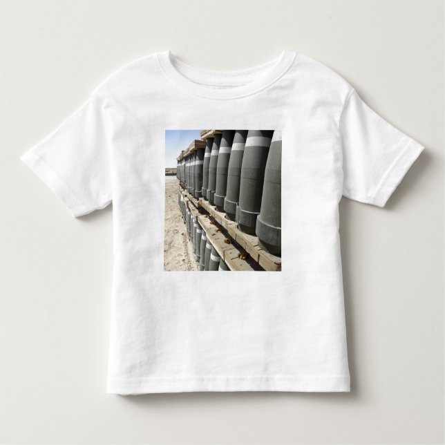 Rows of ammunition are stacked and prepped toddler t-shirt (Front)