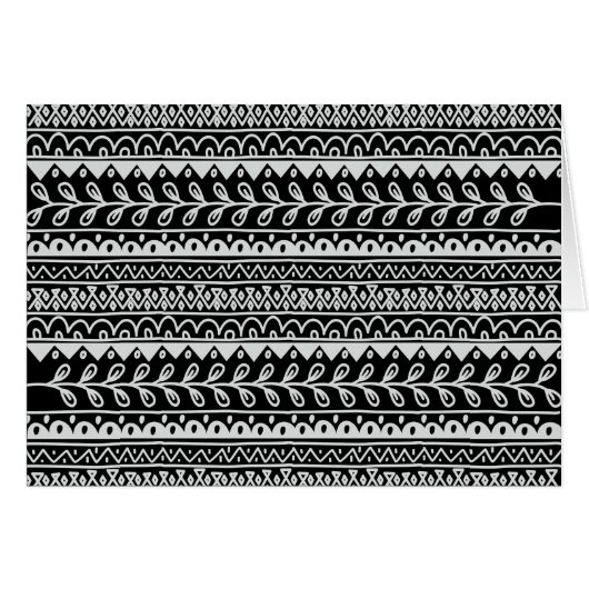 Rows of Black and White Doodle Patterns Cards (Front Horizontal)
