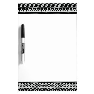 Rows of Black and White Doodle Patterns Dry-Erase Board