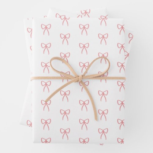 Rows of Bows in Light Pink Wrapping Paper
