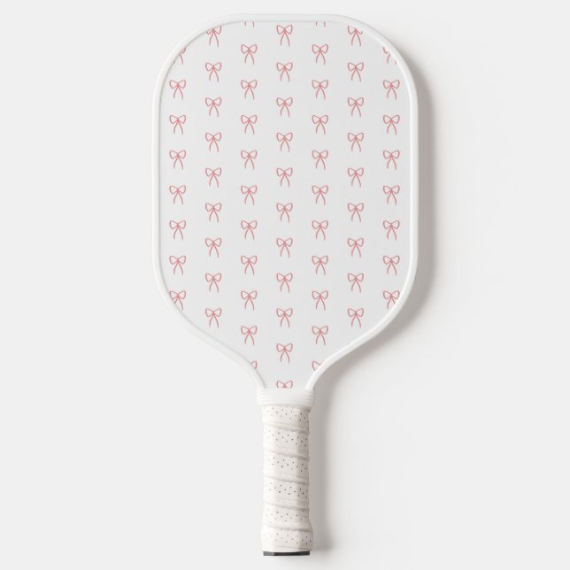 Rows of Bows in Pink Pickleball Paddle (Front)