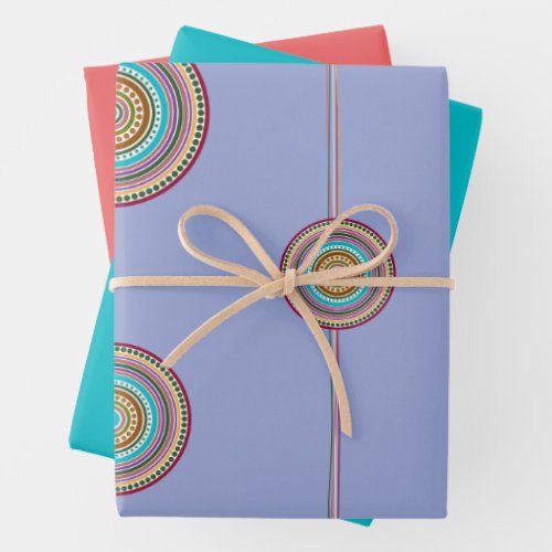 Rows of Circles Flat Sheet Wrapping Paper