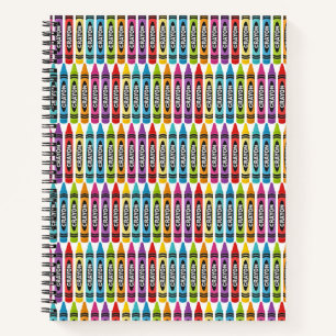 ROWS OF COLORFUL CRAYONS BACK TO SCHOOL NOTEBOOK